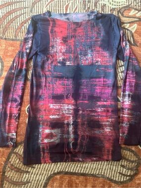 AMB Red & Purple Long Sleeve Top